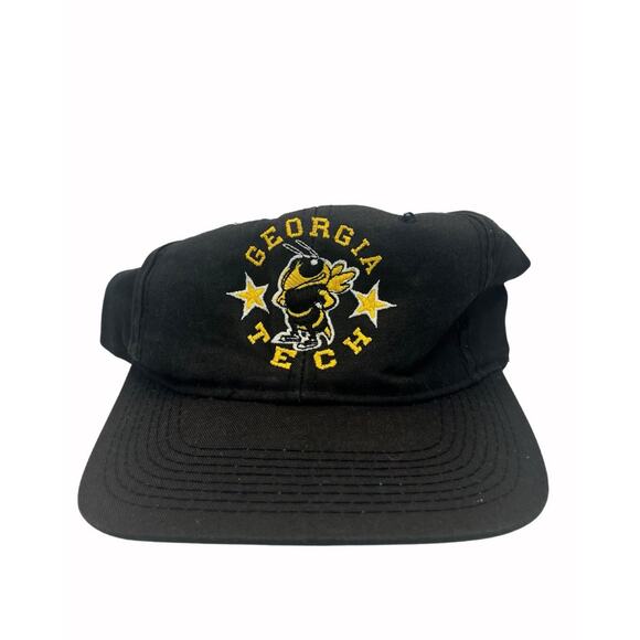 Vintage Georgia Tech Yellow Jackets Yellow And Black #1 Apparel String Hat Cap - Picture 1 of 6